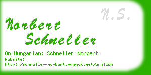 norbert schneller business card